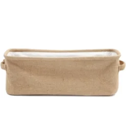 Juvale Brown Jute Fabric Storage Bin Basket Container Cubes Organizer With Handles Rectangular 16"x6"x5.25" -IRIS Storage Deals Store GUEST a2d4c612 b90a 4509 99a6 ff3c66dffaed