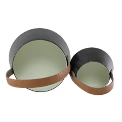 Set Of 2 Handled Baskets Metal & Faux Leather - Foreside Home & Garden 8 Set Of 2 Handled Baskets Metal & Faux Leather - Foreside Home & Garden -IRIS Storage Deals Store GUEST a2da42ca 9651 440f 9d02 363dc7999de2