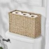 MDesign Large Rustic Woven Seagrass Toilet Tank Bathroom Storage Basket