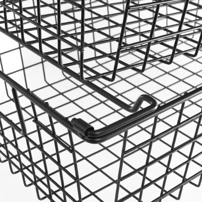 Set Of 2 Storage Bins - Basket Set For Toy, Kitchen, Closet, And Bathroom Storage - Small Shelf Organizers With Handles By Home-Complete (Black) 9 Set Of 2 Storage Bins - Basket Set For Toy, Kitchen, Closet, And Bathroom Storage - Small Shelf Organizers With Handles By Home-Complete (Black) - Image 9