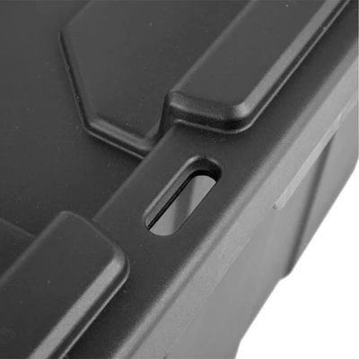 Sterilite 15 Gallon Stackable Industrial Tote With Latches, Tie Down Holes, And Indexed Lids For Heavy-Duty Storage Needs 3 Sterilite 15 Gallon Stackable Industrial Tote With Latches, Tie Down Holes, And Indexed Lids For Heavy-Duty Storage Needs - Image 3