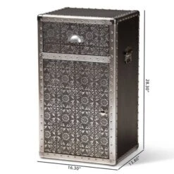 Cosette Metal Floral Accent Cabinet Silver - Baxton Studio -IRIS Storage Deals Store GUEST a3e79bda 9172 4a74 bf65 6390954d5ca8