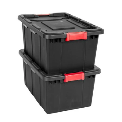Sterilite 15 Gallon Stackable Industrial Tote With Latches, Tie Down Holes, And Indexed Lids For Heavy-Duty Storage Needs 4 Sterilite 15 Gallon Stackable Industrial Tote With Latches, Tie Down Holes, And Indexed Lids For Heavy-Duty Storage Needs - Image 4