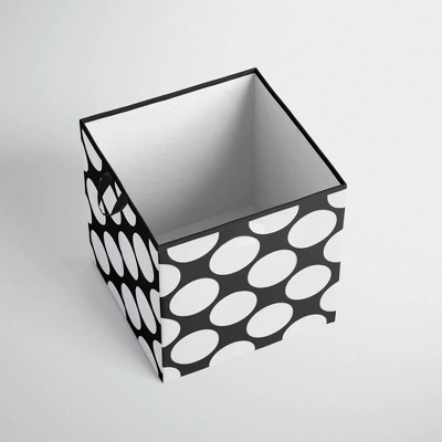 Bacati - Dots/Pin Stripes Black/White Storage Box Small 1 Bacati - Dots/Pin Stripes Black/White Storage Box Small