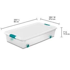 Sterilite 56 Quart Latching Stackable Underbed Bedroom Closet Wheeled Storage Box Container Bin With Recessed Lid, Clear -IRIS Storage Deals Store GUEST a4ee8ebc 45e7 4ed2 8026 e131aa3b6921