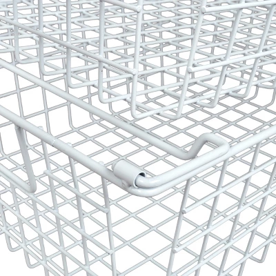 Set Of 2 Storage Bins - Basket Set For Toy, Kitchen, Bathroom, And Closet Storage - Small Shelf Organizers With Handles By Home-Complete (White) 9 Set Of 2 Storage Bins - Basket Set For Toy, Kitchen, Bathroom, And Closet Storage - Small Shelf Organizers With Handles By Home-Complete (White) - Image 9