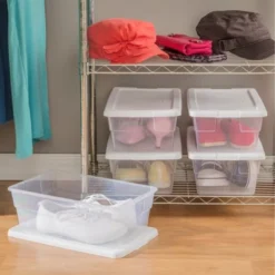 Sterilite 6 Quart Clear Plastic Stacking Storage Container Tote With White Lid For Garage, Kitchen, And Closet Organization -IRIS Storage Deals Store GUEST a5953c06 a467 454c a748 ad16203f01f2