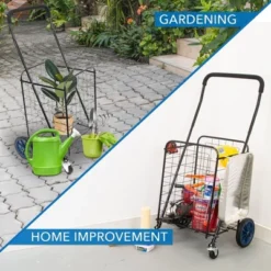 Mount-It! Rolling Utility Shopping Cart For Groceries And Other Supplies | Portable Grocery Cart Rolls Smoothly | Foldable And Easy To Store -IRIS Storage Deals Store GUEST a5e4171c e690 49f9 93a1 f6abc1b6e94b