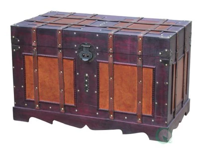 Vintiquewise Antique Style Steamer Trunk 1 Vintiquewise Antique Style Steamer Trunk