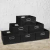 Niche Cubo 6pk Half Size Foldable Fabric Storage Bins With Label Holder Black