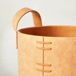 Faux Leather Storage Bin Camel Brown - Hearth & Hand™ With Magnolia -IRIS Storage Deals Store GUEST a690a4f2 fdff 45a8 bfee d68985dd8506