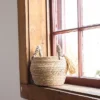 Mini Basket Brown Woven Seagrass & Corn Husk By Foreside Home & Garden