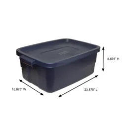 Rubbermaid Roughneck 10 Gallon Rugged Storage Tote In Dark Indigo Metallic With Lid And Handles For Home, Basement, Garage, (6 Pack) -IRIS Storage Deals Store GUEST a73b7929 38ef 403e 8b26 1971f9b67f94