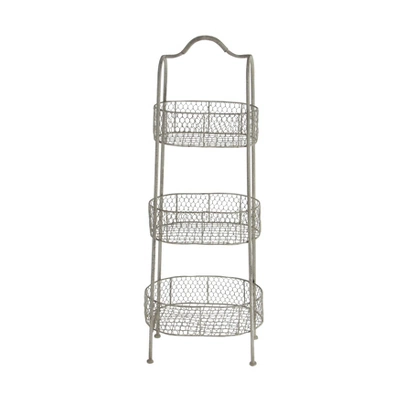 41" 3 Tier Rustic Farmhouse Iron Basket Stand - Olivia & May 2 41" 3 Tier Rustic Farmhouse Iron Basket Stand - Olivia & May - Image 2