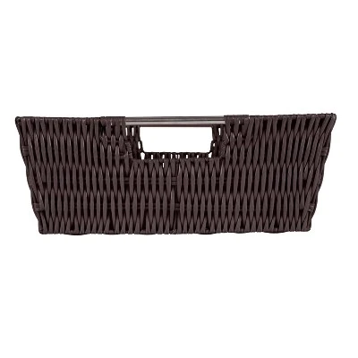 Simplify Rattan Tote With Sterling Silver Handles Chocolate 1 Simplify Rattan Tote With Sterling Silver Handles Chocolate