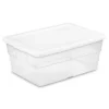 Sterilite 6 Quart Clear Multipurpose Plastic Storage Tote, 12 Pack, & 16 Quart Clear Multipurpose Plastic Storage Tote, 12 Pack For Home Organization