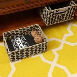 Villacera Rectangle Hand Weaved Wicker Baskets Made Of Water Hyacinth | Nesting Black And Natural Seagrass Bins | Set Of 2 6 Villacera Rectangle Hand Weaved Wicker Baskets Made Of Water Hyacinth | Nesting Black And Natural Seagrass Bins | Set Of 2 -IRIS Storage Deals Store GUEST a95053d2 f789 4e62 a4df 0e6c7b96fe7a