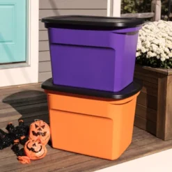 Sterilite 18 Gallon Orange Plastic Storage Container Bin Tote With Black Lid, Halloween 7 Sterilite 18 Gallon Orange Plastic Storage Container Bin Tote With Black Lid, Halloween -IRIS Storage Deals Store GUEST a9f43b31 35e0 4c1a 89db e6cc67339af9