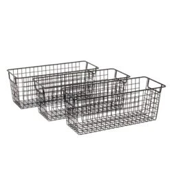 Farmlyn Creek 3 Pack Metal Wire Storage Baskets For Shelves, Pantry, Closet, Long Narrow Organizer Bin, Black, 16 X 6 X 6 In -IRIS Storage Deals Store GUEST aa6d72eb 644f 46dc 8e1c 80c89bd1f3ad