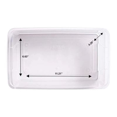 Homz Snaplock 6-Quart Plastic Multipurpose Stackable Storage Container Bins With Blue Latching Lid For Home And Office Organization, Clear (10 Pack) 4 Homz Snaplock 6-Quart Plastic Multipurpose Stackable Storage Container Bins With Blue Latching Lid For Home And Office Organization, Clear (10 Pack) - Image 4