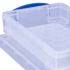 Really Useful Box 4 Liter Plastic Stackable Storage Container W/ Snap Lid & Built-In Clip Lock Handles For Home & Office Organization, Clear (5 Pack) -IRIS Storage Deals Store GUEST ab881e94 644d 4c3e bd9e 518559242e0f 1