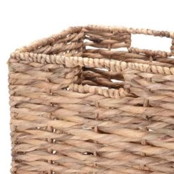 Set Of 2 Handmade Wicker Baskets - 12-Inch Square Foldable Storage Bins With Handles - Made Of Hand-Twisted Water Hyacinth By Villacera (Natural) -IRIS Storage Deals Store GUEST ac063573 3463 49b2 a52c 6165a5c8717e