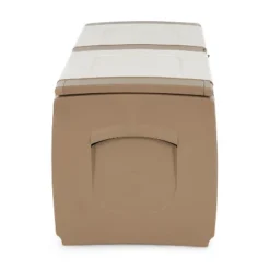 Homeplast Regular 52.83 Gallon Capacity Indoor Outdoor Heavy Duty Plastic Deck Box Storage Trunk For Pillows, Patio Cushions, & Firewood, Beige/White -IRIS Storage Deals Store GUEST ac5d70b3 8cdb 47ea 82e9 b2c0213edfd9