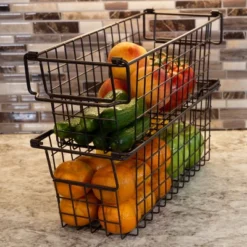 Set Of 2 Storage Bins - Basket Set For Toy, Kitchen, Bathroom, And Closet Storage - Small Shelf Organizers With Handles By Home-Complete (Brown) -IRIS Storage Deals Store GUEST acb7b780 6b3c 495a b25a fa50c2928fcb