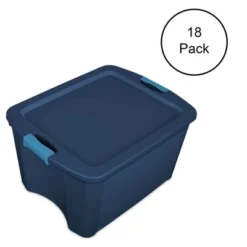 Sterilite 1446740618 Gallon Latch And Carry Storage Tote Box Containers(18 Pack)