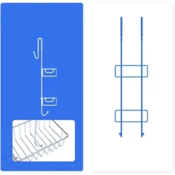 Bamodi 27" X 7" Stainless Steel Hanging Shower Caddy With 2 Towel Hooks - Silver -IRIS Storage Deals Store GUEST ad31ce63 d74d 414f 9f9a 45f447864d0d