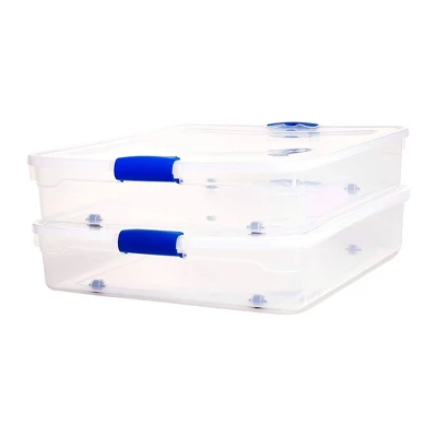 Homz 56 Qt Full/Queen Underbed Clear Plastic Latching Storage Container 5 Homz 56 Qt Full/Queen Underbed Clear Plastic Latching Storage Container - Image 5