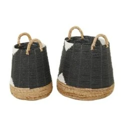 Set Of 2 Banana Leaf Storage Baskets Black - Olivia & May -IRIS Storage Deals Store GUEST adc0642b 5a12 438a b71e 29a0c31e9077