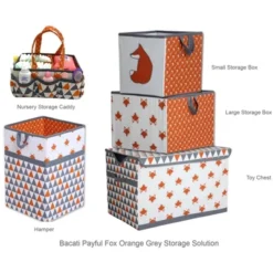 Bacati - Playful Fox Orange/Gray Storage Caddy -IRIS Storage Deals Store GUEST ae2afb4d 80f7 4fe5 8fb7 0bc89e5c5694 1