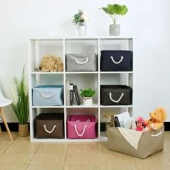 PiccoCasa Household Fabric Closet Blanket Box Container Organizer Decorative Storage Bins 16" X 12.2" X 8" Gray 1 Pc -IRIS Storage Deals Store GUEST ae7a4c51 9123 405d af4a 807460dec5b6