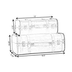 Vintiquewise 2-Colored Vintage Style Luggage Suitcase/Trunk, Set Of 2 -IRIS Storage Deals Store GUEST aed8d7d9 f5cf 4e2c 9bf4 974646353e15