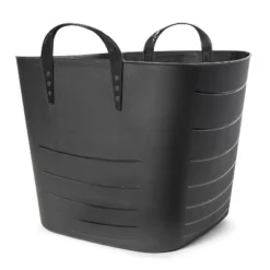 Life Story Flexible Tub Basket 25 Liter/6.6 Gallon Plastic Multifunction Storage Tote Bin With Handles, Black (6 Pack)