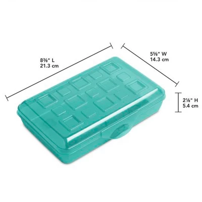 Sterilite Small Translucent Plastic Pencil Box Case With Lid For School & Office Supplies Pen Holders, Molokai Blue Tint (24 Pack) 4 Sterilite Small Translucent Plastic Pencil Box Case With Lid For School & Office Supplies Pen Holders, Molokai Blue Tint (24 Pack) - Image 4