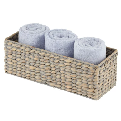 MDesign Natural Woven Water Hyacinth Bathroom Storage Organizer Basket 4 MDesign Natural Woven Water Hyacinth Bathroom Storage Organizer Basket - Image 4