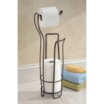 IDESIGN Axis Metal Freestanding Toilet Paper Tissue Holder Bronze 3 IDESIGN Axis Metal Freestanding Toilet Paper Tissue Holder Bronze - Image 3