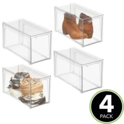 MDesign Plastic Stackable Bedroom Closet Storage Organizer With Drawer