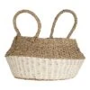 White Rope & Seagrass Belly Basket - Foreside Home & Garden