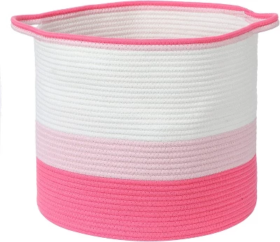 Midlee Pink Toys Cotton Rope Basket- 3 Tone- Nursery Dog Kids Baby Woven Storage Bin Organizer 3 Midlee Pink Toys Cotton Rope Basket- 3 Tone- Nursery Dog Kids Baby Woven Storage Bin Organizer - Image 3