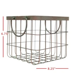 Patina Metal Basket - Foreside Home & Garden -IRIS Storage Deals Store GUEST b11d758f c911 49ab 9a84 b80d503ae6d7