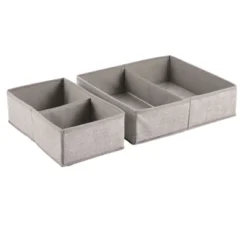 MDesign Fabric Baby + Kid Nursery/Playroom Divided Drawer Bin, 3 Pack, Linen/Tan -IRIS Storage Deals Store GUEST b12f8339 4bc8 4a61 9583 adb1b39ce3a7