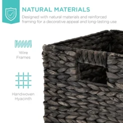 Best Choice Products 13x13in Hyacinth Storage Baskets, Set Of 5 Multipurpose Collapsible Organizers -IRIS Storage Deals Store GUEST b24bc2a1 0109 487d 957d ae3d09b211ad