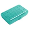 Sterilite Small Translucent Plastic Pencil Box Case With Lid For School & Office Supplies Pen Holders, Molokai Blue Tint (24 Pack)