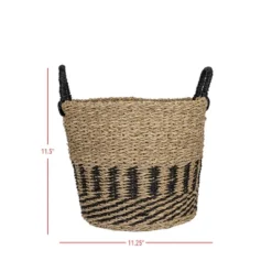 Black Basket Woven Seagrass & Rope By Foreside Home & Garden -IRIS Storage Deals Store GUEST b35175a2 f585 4a46 9d59 026de107a6a9