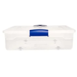 Homz Multipurpose 60 Qt Underbed Secure Latching Clear Plastic Storage Container With Snap-On Lid And Wheels For Home & Office Organization, (2 Pack) -IRIS Storage Deals Store GUEST b3f336e6 e234 4ef8 bb8e 74a8546960b6