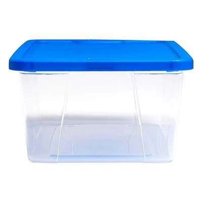 Homz Snaplock 6-Quart Plastic Multipurpose Stackable Storage Container Bins With Blue Latching Lid For Home And Office Organization, Clear (10 Pack) 2 Homz Snaplock 6-Quart Plastic Multipurpose Stackable Storage Container Bins With Blue Latching Lid For Home And Office Organization, Clear (10 Pack) - Image 2