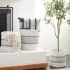 3pk Wood Coastal Storage Baskets White - Olivia & May